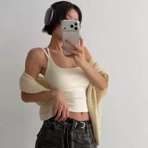 [신세계라이브쇼핑][옷자락] 여자 이너티 슬림핏 캡내장 크로스 크롭 여름 끈 나시