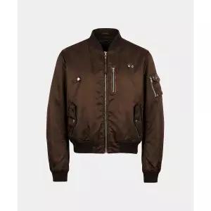 배드블러드 BADBLOOD Satin Nylon MA 1 Jacket Brown 469326