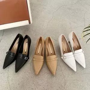 인기상품 소가죽 스퀘어토라인 뾰족코 로퍼힐 미들힐 6SS [WFM08KR_260307]