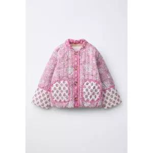 [국내배송] 자라 ZARA 플라워 패치워크 퀼팅 재킷 - 로즈핑크 970331