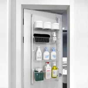 노바리빙 다용도 문걸이 4단 철제 거실 정리 선반