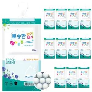 뽀송한데이 향기뿜뿜 대용량 옷걸이 제습제 200g 프레쉬 린넨향 12개 습기제거제  (제조일자 2022년 6월)