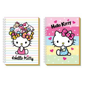헬로키티 레인보우 색지 스프링노트(소) 칼라내지 공책 미니노트 학용품 문구