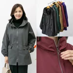 마미소 벨리 후드 디자인 사파리 자켓 점퍼 엄마옷 할머니옷 빅사이즈 4060 마담 중년여성 옷