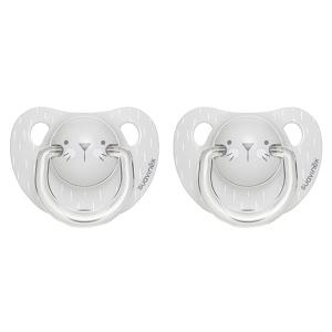 스와비넥스 휘게 아나토미컬형 쪽쪽이 2단계 실리콘 위스커 그레이, 2개