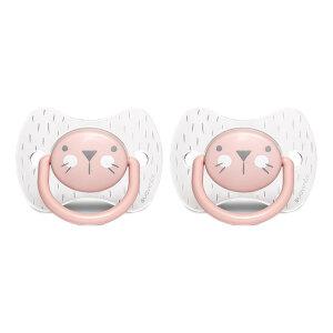 스와비넥스 휘게 프리미엄 일자형 쪽쪽이 2단계 실리콘 위스커 핑크, 2개