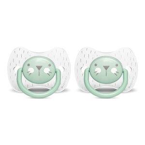 스와비넥스 휘게 프리미엄 일자형 쪽쪽이 2단계 실리콘 위스커 민트, 2개