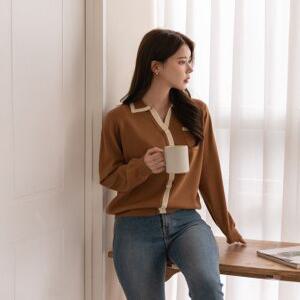 [66-120] E115 라인 캐시미어 긴팔 티