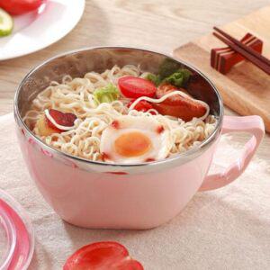 304 스텐 뽀글이 용기 색상 랜덤 환경호르몬 없는 컵라면 식기 밀폐 뚜껑