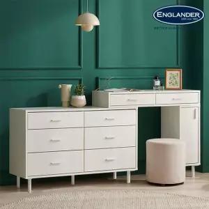 잉글랜더 커스터드 1200 6단 와이드확장형 수납화장대(거울제외)