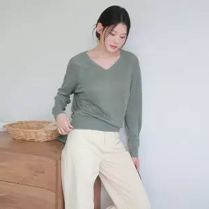[르포엠]프렌치 린넨100 가모라 브이넥 니트 3종세트