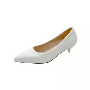 피카소 좋으니 빅사이즈 폭신 발편한 스틸레토 화이트 미들힐 펌프스 웨딩슈즈 3cm 5cm