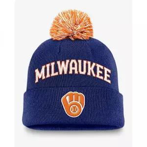 밀워키 브루어스 피크 남성용 나이키 MLB 커프드 폼 비니 SSPHHWJG 847014