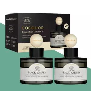 코코도르 차량용 빅우드볼 디퓨저 130ml 2개 숲속새벽공기향 자동차 방향제