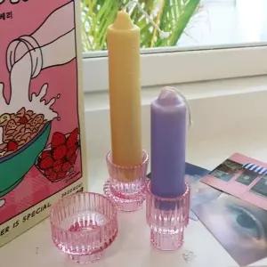 핑크 유리촛대 캔들 홀더 SET(3EA) (KYR-WAE5E5D)