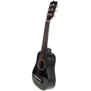 어린이용 목재 어쿠스틱 기타 21인치 6현 휴대용 음악 학습 악기 초보자용 검정색