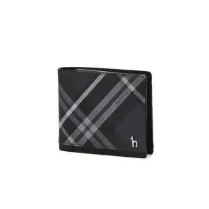 [헤지스](센텀시티점)[DUBLIN] 블랙 체크 가죽 2단 반지갑 HJWA5E866BK