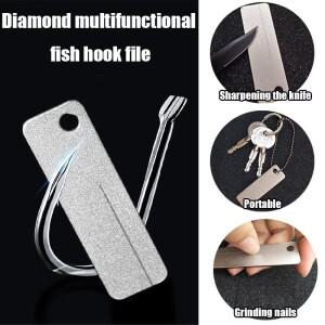 1/2개 다이아몬드 칼갈이 미니 포켓 키체인 도구 휴대용 야외 캠핑 에머리 네일 파일 연마기