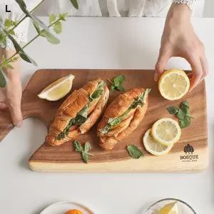 보스퀘 원형 손잡이 핸들 원목 도마 M채소용 예쁜나무 빵도마 우드