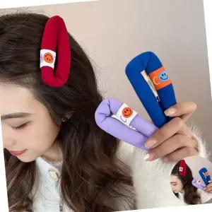 쿠션 스마일 헤어 집게 핀 곱창