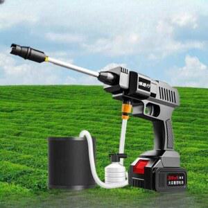 휴대용 고압 세차기 600w 무선 세차건 배터리 분사 분사기 펌프 충전 초강력