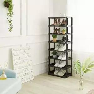 틈새신발장 플라스틱 조립식 코너 틈새 신발장 슈즈랙 더블 8단 코너신발장