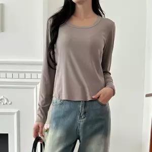 가렌 라인절개 스퀘어넥 긴팔티 SD-240924