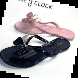 캐주얼쪼리 나인어클락 리본 조리젤리 블랙 핑크