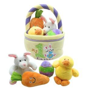 천재 아기 장난감 아기의 첫 5종 바구니: 디럭스 당근, 놀이와 포함된 달걀이 번째 - 병아리, 토끼, 기념품 감각적 세트 부활절 선물로 완벽한