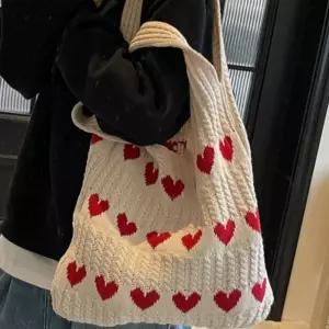 ( )숄더 하트 직장인 베이지 여자 백 니트 대학생 가방