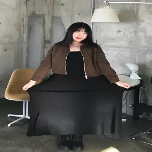 블랙 슬립 맥시 끈 나시 원피스