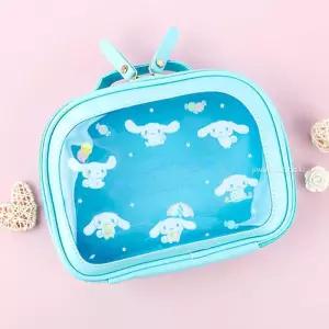 산리오 시나모롤 큐트데이 클리어 파우치 투명 다용도 수납 화장품 필통 C2-832795