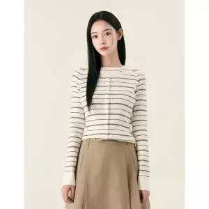 ROEM 스트라이프 컷아웃 풀오버_RMKAG23R13 158569