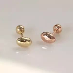 이너컨츠피어싱 GOLD 밥풀 타원 골드 금 피어싱 14K