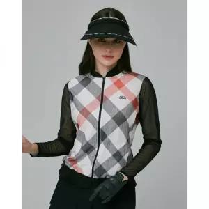 닥스 골프 여성 23SS DNTS3B912I2 LF몰 PREMIUM 체크 전판 메쉬 긴팔 집업