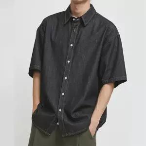 [GTM] 릴렉스드데님반팔셔츠 9001 데님 반팔 셔츠 남자 여자 청남방 시밀러 커플룩