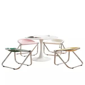 고급형모듈체어 반달 미드센츄리 접이식의자 투명 인테리어의자 폴딩체어