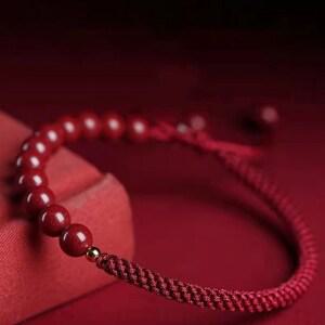 뚱보 경면주사 염주 액막이 반매듭 팔찌