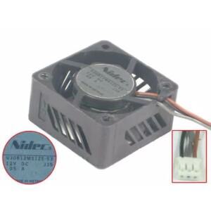 Nidec U30R12NS1Z5-53 서버 냉각 선풍기, DC 12V, 0.05A, 30x30x15mm