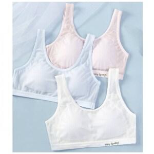 블리스8 주니어 청소년 여학생 일체형 노와이어 스포츠 에어메쉬 브라 3종세트