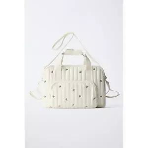 [국내배송] 자라 ZARA 플라워 프린트 기저귀 가방 - 크림 화이트 938741