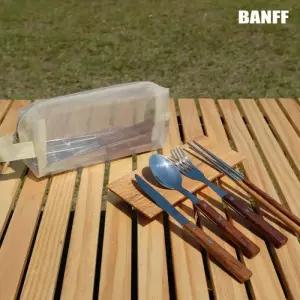 캠핑 수저 세트 벤프 2인용 우드 젓가락 포크 304스텐