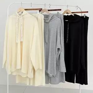 [셀러허브 패션]빅사이즈투피스 X373L603 영문끈후드추리닝세트 RA (46775704)