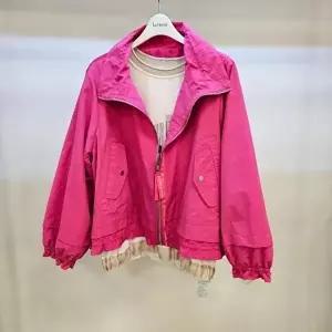 [셀러허브 1]라티움 HC41 봄.가을 간절기 점퍼 품 넉넉한 밑단 밴드 셔링 하이넥 간절기 점퍼 T261 (46831