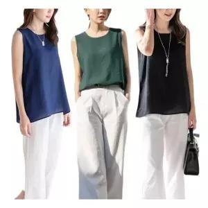 여성 여름 쿨 냉감 인견 나시 블라우스 빅사이즈 티 3130899