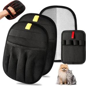 개와 고양이를 위한 3PCS 애완동물 제모 장갑 업그레이드된 다섯 손가락 매직 브러시 헤어 소파 의류 카펫