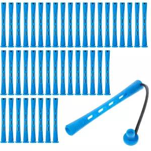 LIQWEI 60개 펌 로드 짧은 머리용 여성용 헤어 롤러 클립이 있는 플라스틱 냉각 컬링 웨이브 헤어링 천연