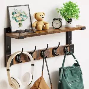 선반이 있는 오라이치 벽 후크 코트 백팩 키 옷걸이용 랙 벽걸이 현관에 걸려 플로팅 선반 거실 욕실 침실