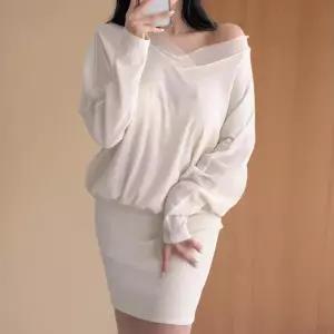 [신상오픈런]여성 오프숄더 레이스 가오리핏 미니 드레스 (40854961)