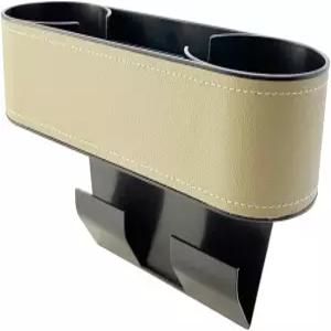 카시트 틈새 정리용 컵 홀더 PU 가죽 커버가 있는 다기능 음료 머그 병 휴대폰 키 커피 컵받침용 사이드